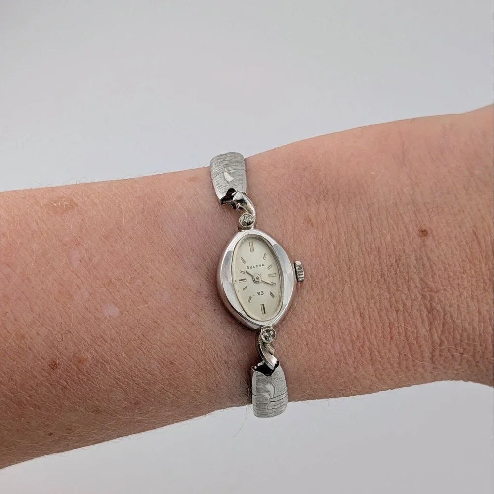 1967 Bulova 23J Manual Wind Diamond Watch 10K RGP Gold Filled Bracelet 6